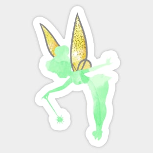 Green and Gold Fairy Sticker